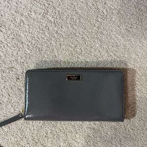Kate Spade Gray Epi Leather Continental Wallet NWOT